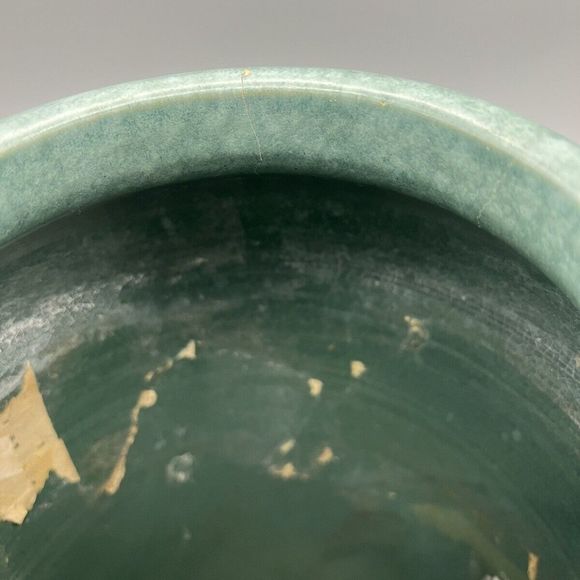 Robinson Ransbottom Pottery Oil Jar Victoria Green Glaze 1930s Arts Crafts Ohio - Picture 4 of 8